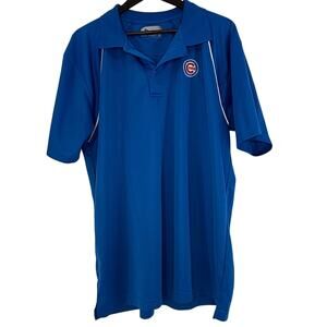 Chicago Cubs MLB True Fan Baseball Polo Shirt Mens XL Blue